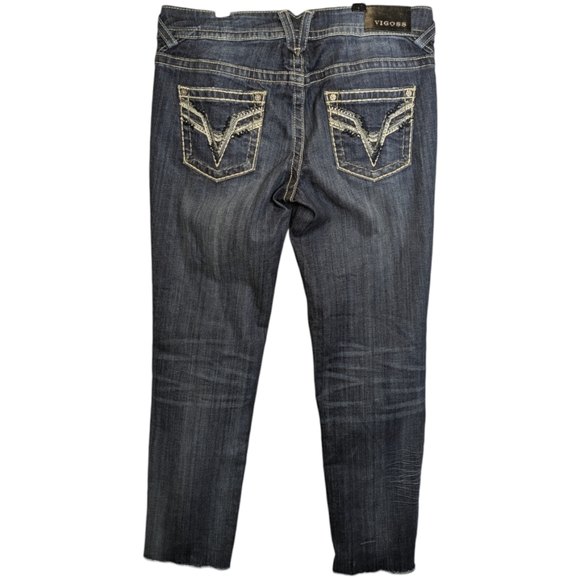 Vigoss Jeans Women's The Chelsea Skinny Distressed Blue Stretch Denim Sz. 11/12 - Picture 2 of 9